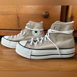 Taupe platform converse